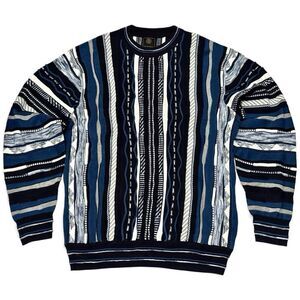 FX Fusion Sweater Blue 3D Hip Hop Biggie 90’s Men’s L